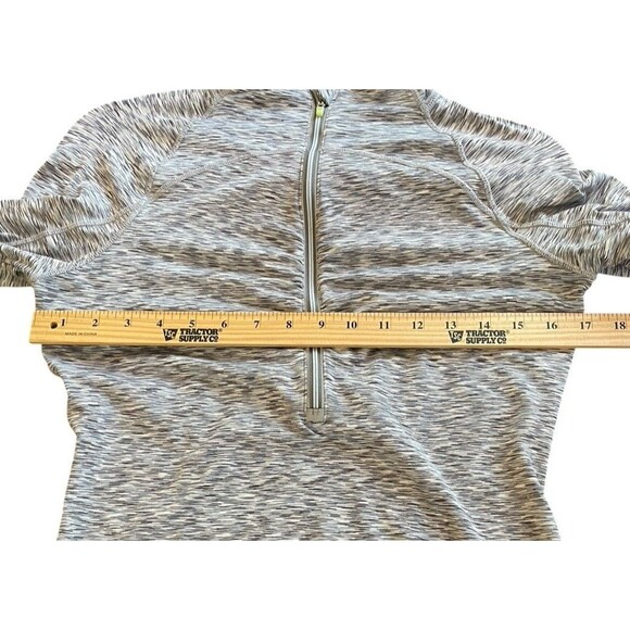 Athleta Mendoza 1/2 Zip Shirt Thumb Holes‎ Space Dye Running Gray Womens Small - Picture 9 of 10